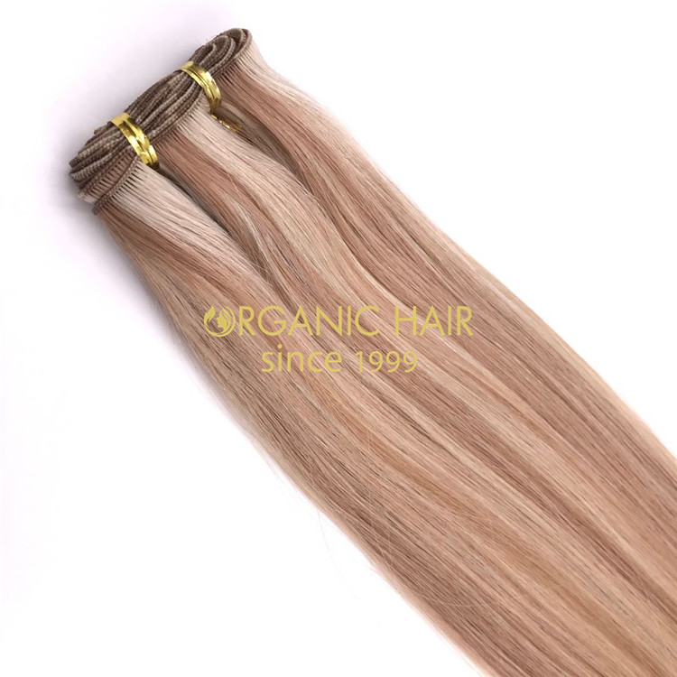 Cuticle intact hand tied wefts customized piano color #14/613 X242